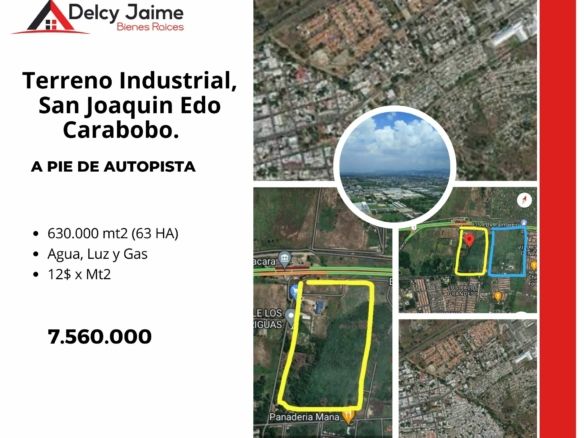 TERRENO INDUSTRIAL SAN JOAQUIN, CARABOBO,VENEZUELA