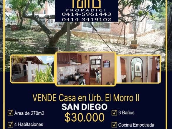Casa c/ amplio terreno en El Morro II, San Diego