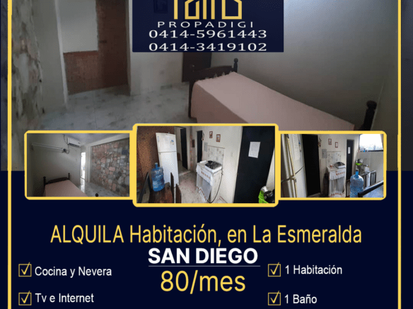 Habitación en Apto. Anexo Urb. La Esmeralda