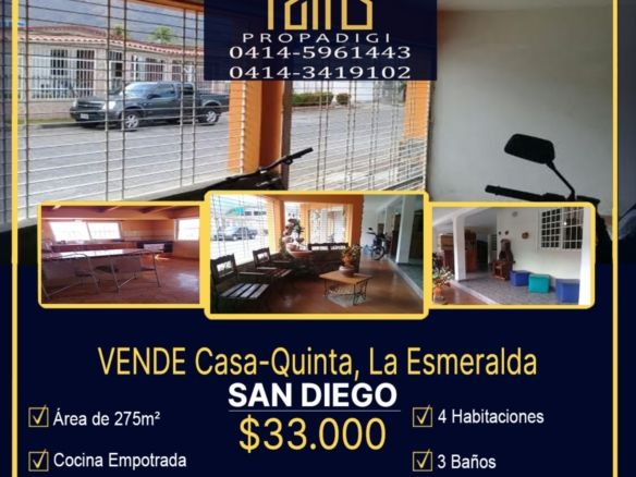 Casa-Quinta Urb. La Esmeralda, San Diego, Carabobo
