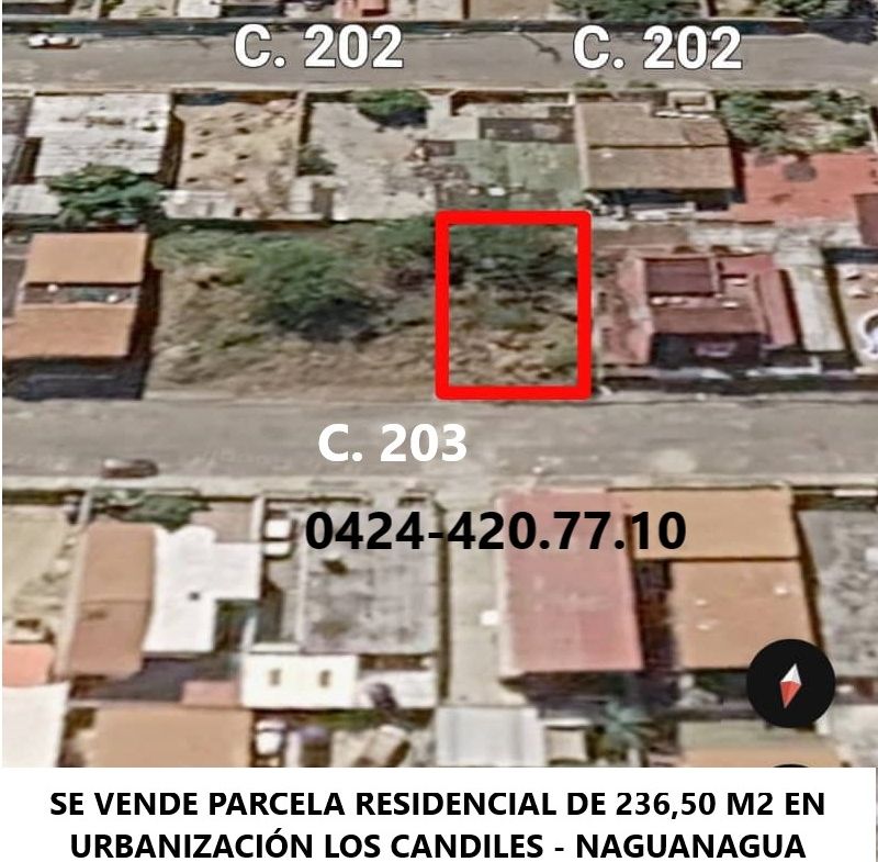 VENTA DE PARCELA RESIDENCIAL. URB LOS CANDILES, NAGUANAGUA