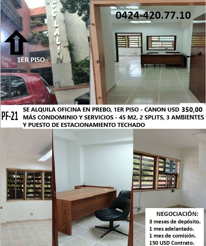 ALQUILER DE OFICINA EN PREBO, PISO 1, SEMI-AMOBLADA