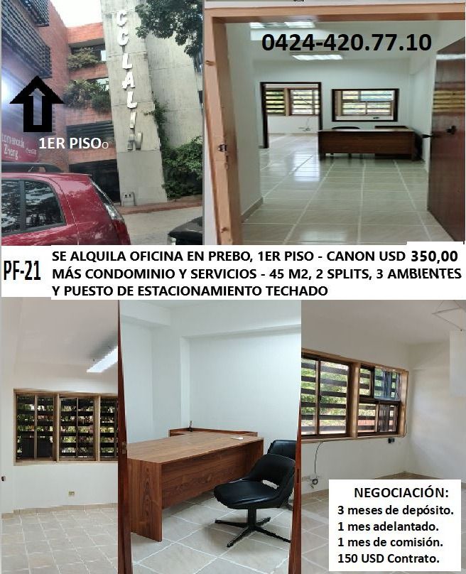 ALQUILER DE OFICINA EN PREBO, PISO 1, SEMI-AMOBLADA